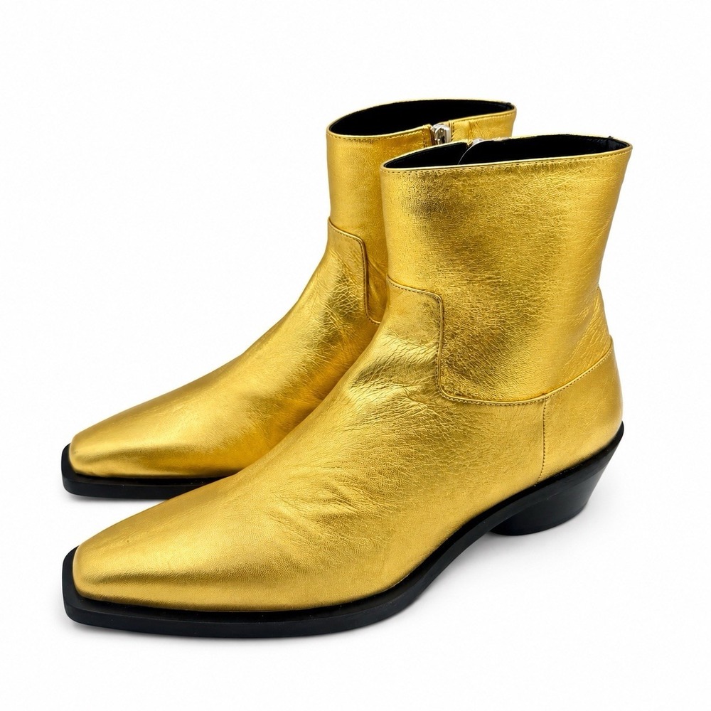 Proenza Schouler Bronco Boots Women's Size 8.5 - 9 EU 39 Gold Metallic Lamb